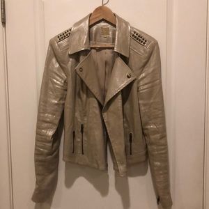 Gold biker jacket by Guess, size L